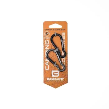 Набір алюмінієвих сервісних карабінів Base Camp Omega 6 Straight Set, 2 шт, Black/Grey